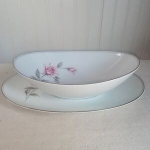 NORITAKE Rosemarie pattern 6044 Vegetable Bowl and Platter  Serving Set